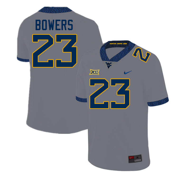 Cyncir Bowers WVU Jersey,West Virginia Mountaineers #23 Cyncir Bowers Jersey Youth College-Grey